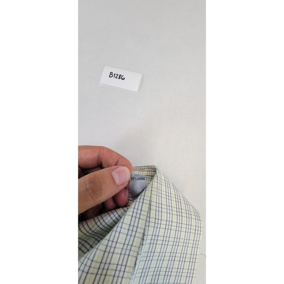 DKNY Slim Fit Men's Long Sleeve Button Down Shirt Size Large Gingham Pattern - Picture 4 of 5